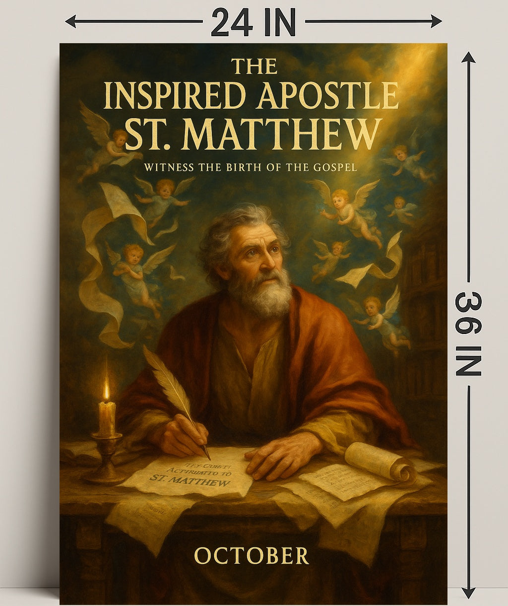 The Inspired Apostle St. Matthew Poster