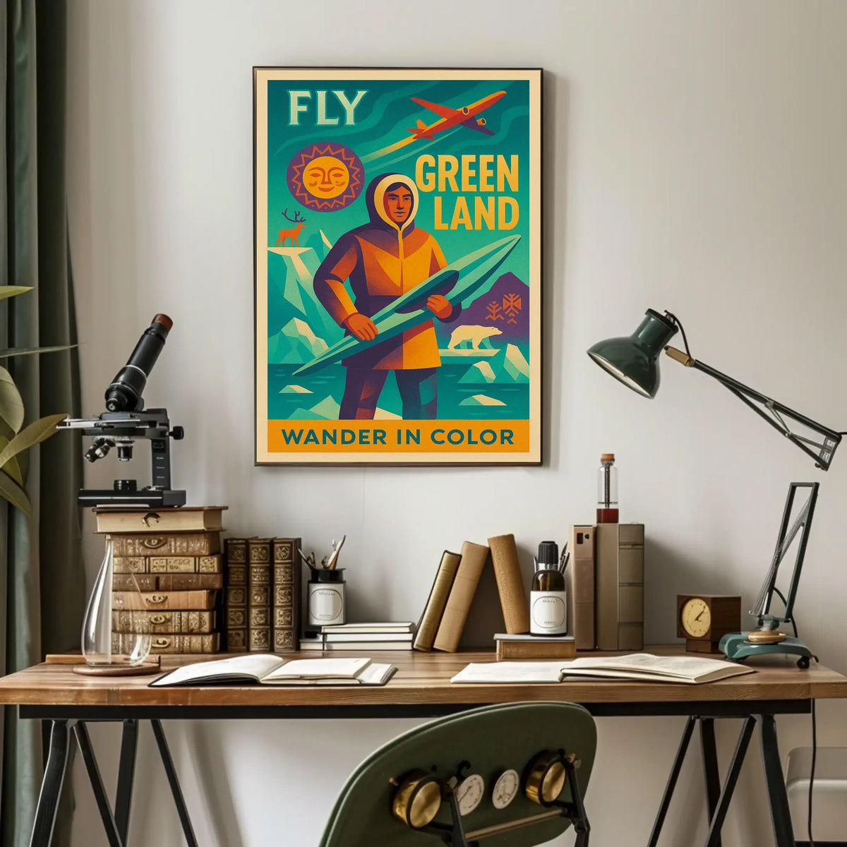 Fly Greenland Wander In Color Poster