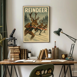 Reindeer Ski Team Poster
