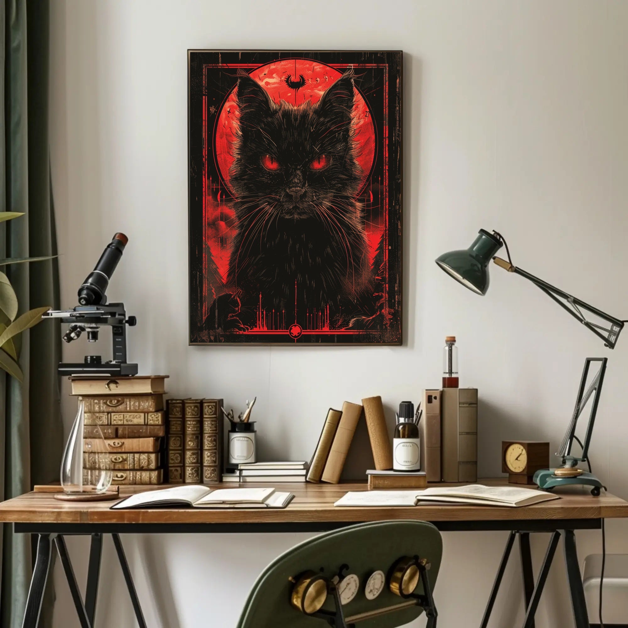 The Enigmatic Feline Art Print Poster for Home Decor and Cat Lovers PosterGoat