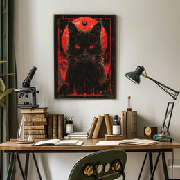 The Enigmatic Feline Art Print Poster for Home Decor and Cat Lovers PosterGoat