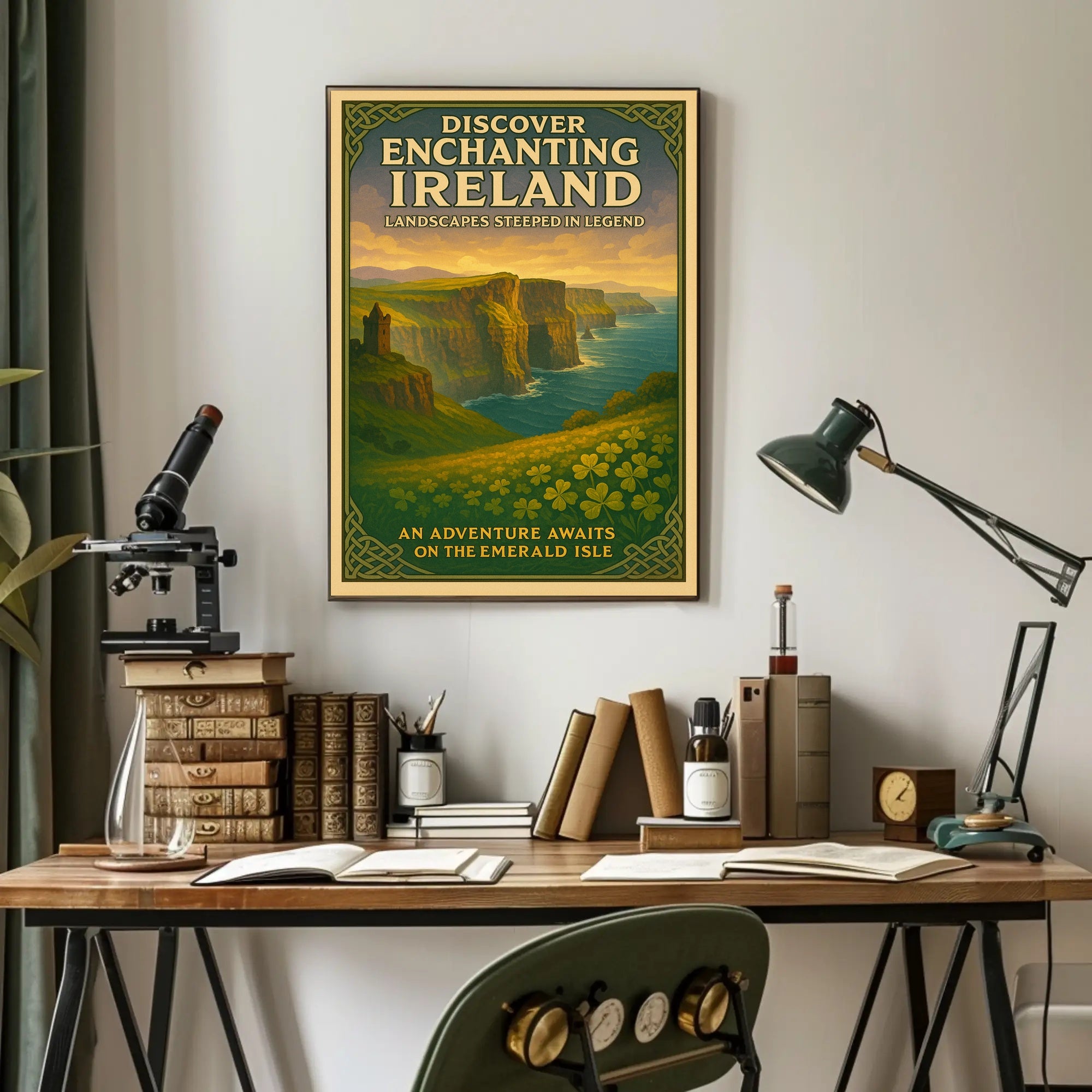 Ireland Vintage Travel Poster: Enchanting Landscapes Adventure