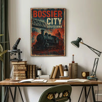 Bossier City Louisiana Cityscape Travel Realism Poster