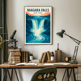 Niagara Falls Vintage Travel Art Poster Travel Poster