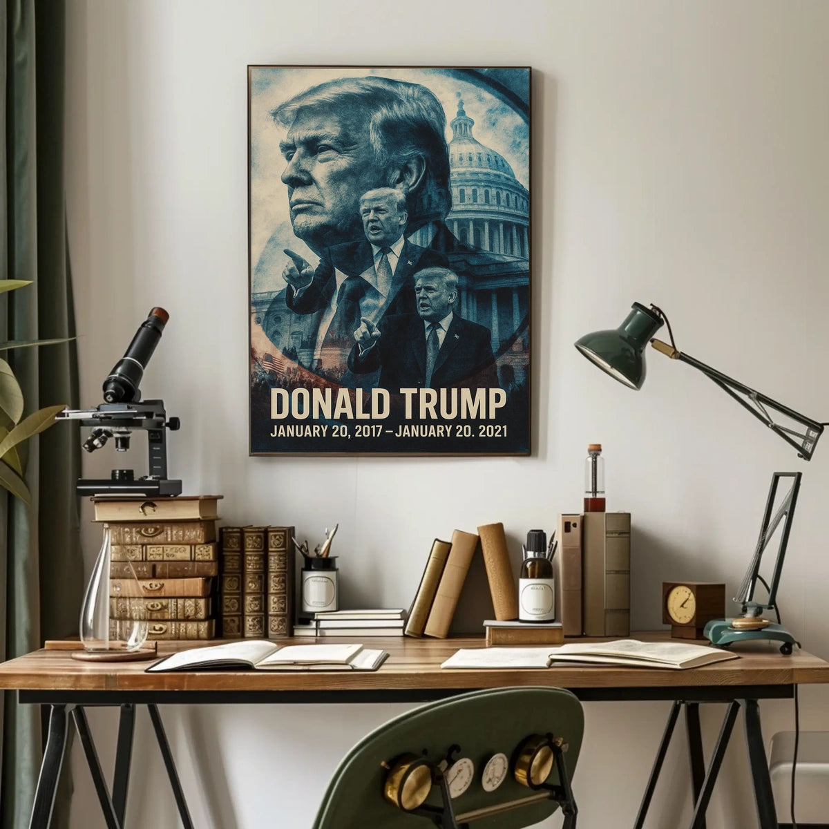Donald Trump 45th President of the United States Double Exposure Poster