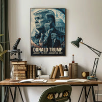 Donald Trump 45th President of the United States Double Exposure Poster