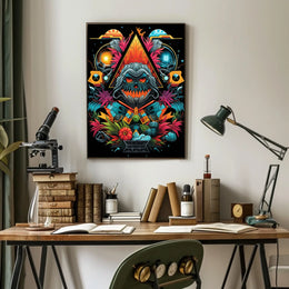 Mystical Cosmic Skull Fantasy Art Poster