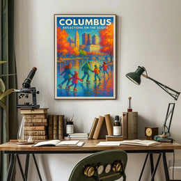 Columbus Reflections On The Scioto Poster