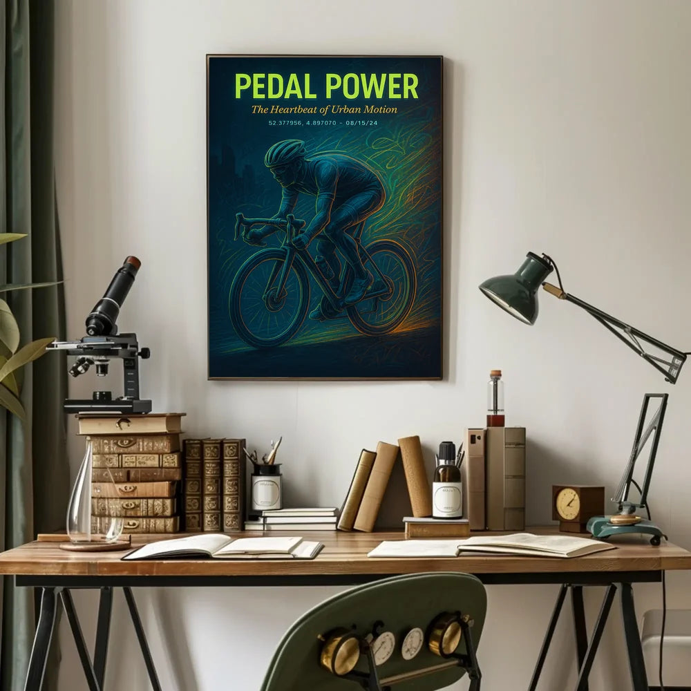 Cycling Energy in Urban Motion Sports Poster PosterGoat
