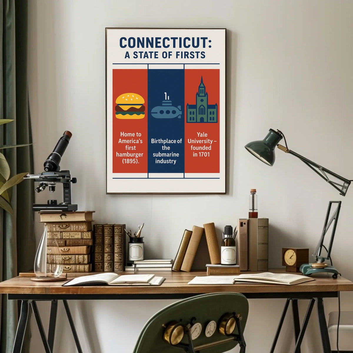 Connecticut A State Of Firsts Poster