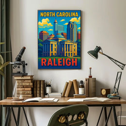 Raleigh, North Carolina Skyline Poster
