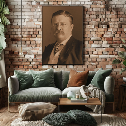 Theodore Roosevelt 26th President Sepia Photo