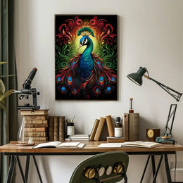 Majestic Peacock Art Poster
