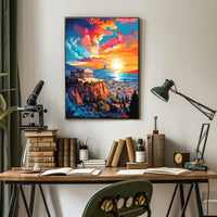 Ancient Greek Temple at Sunset Cultural or Heritage Poster