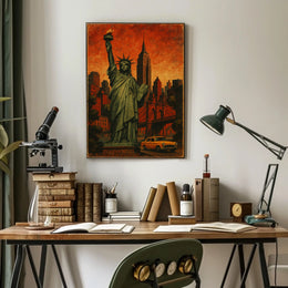 Iconic New York City Poster Wall Art Manhattan Night Print