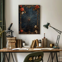 Dark and Mysterious Spiderweb Gothic Art Poster