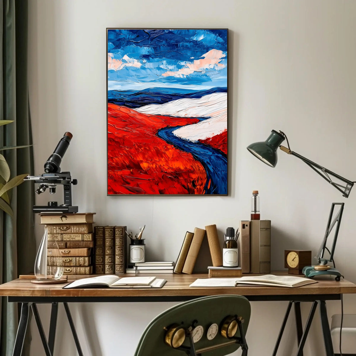 Vivid Landscape In American Flag Colors Abstract Poster