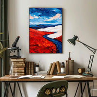 Vivid Landscape In American Flag Colors Abstract Poster