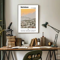 Bethlehem Urban Landscape with Middle Eastern Architecture Cityscape Poster PosterGoat