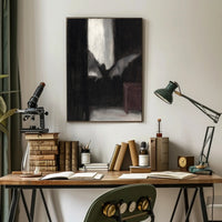 Dark Bat Window: Eerie Gothic Artistic Poster PosterGoat