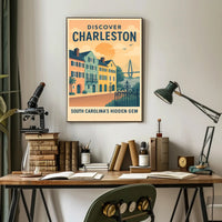 Charleston Travel Poster Vintage Coastal Wall Art