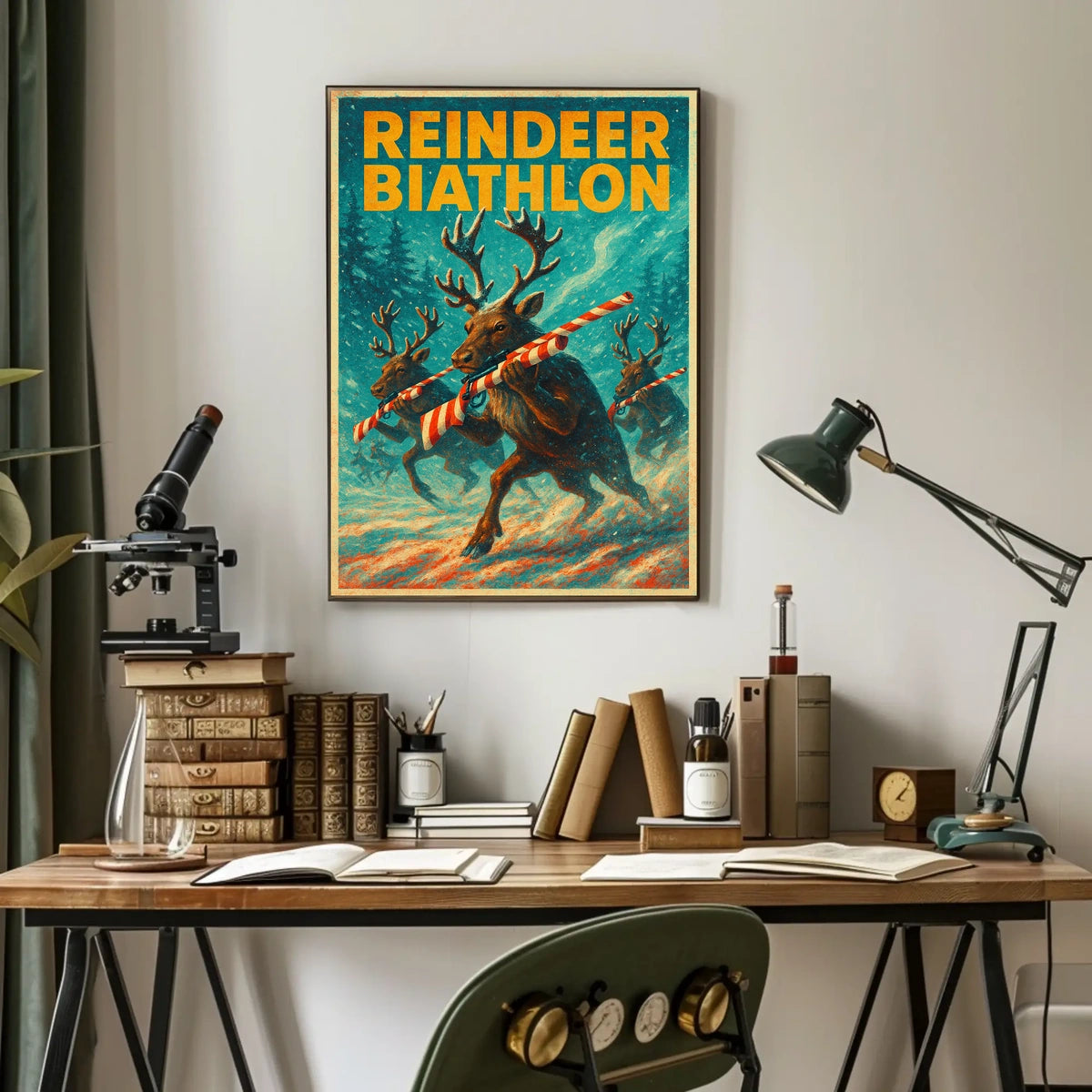 Reindeer Biathlon Poster