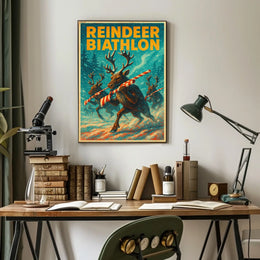 Reindeer Biathlon Poster