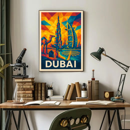 Vibrant Dubai Description Experience the dynamic fusion of tradition Poster