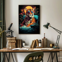 Cool Tiger in Sunglasses: Artistic Animal Poster