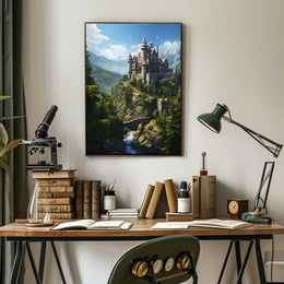 Enchanted Medieval Castle Adventure Poster - Fantasy Art Print
