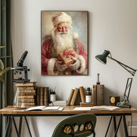 Santa Claus With A Gift Poster