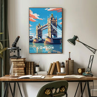 London Tower Bridge Travel Poster