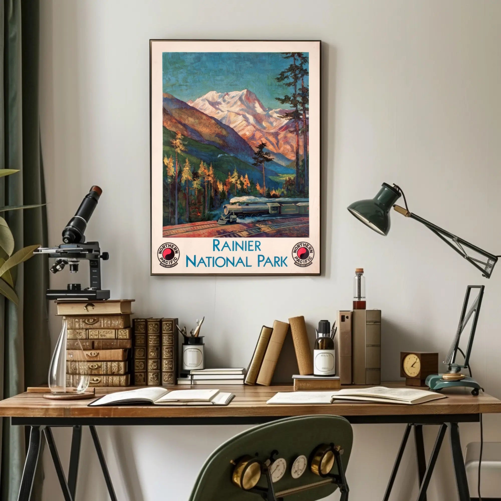 Rainier National Park Scenic Travel Poster