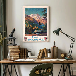 Rainier National Park Scenic Travel Poster