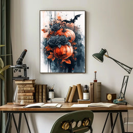 Halloween Night Horror Scene: Abstract, Artistic, or Pop Culture Poster