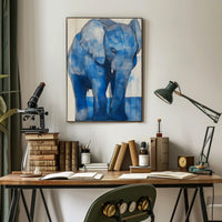 Blue Elephant Modern Poster Wall Art Print