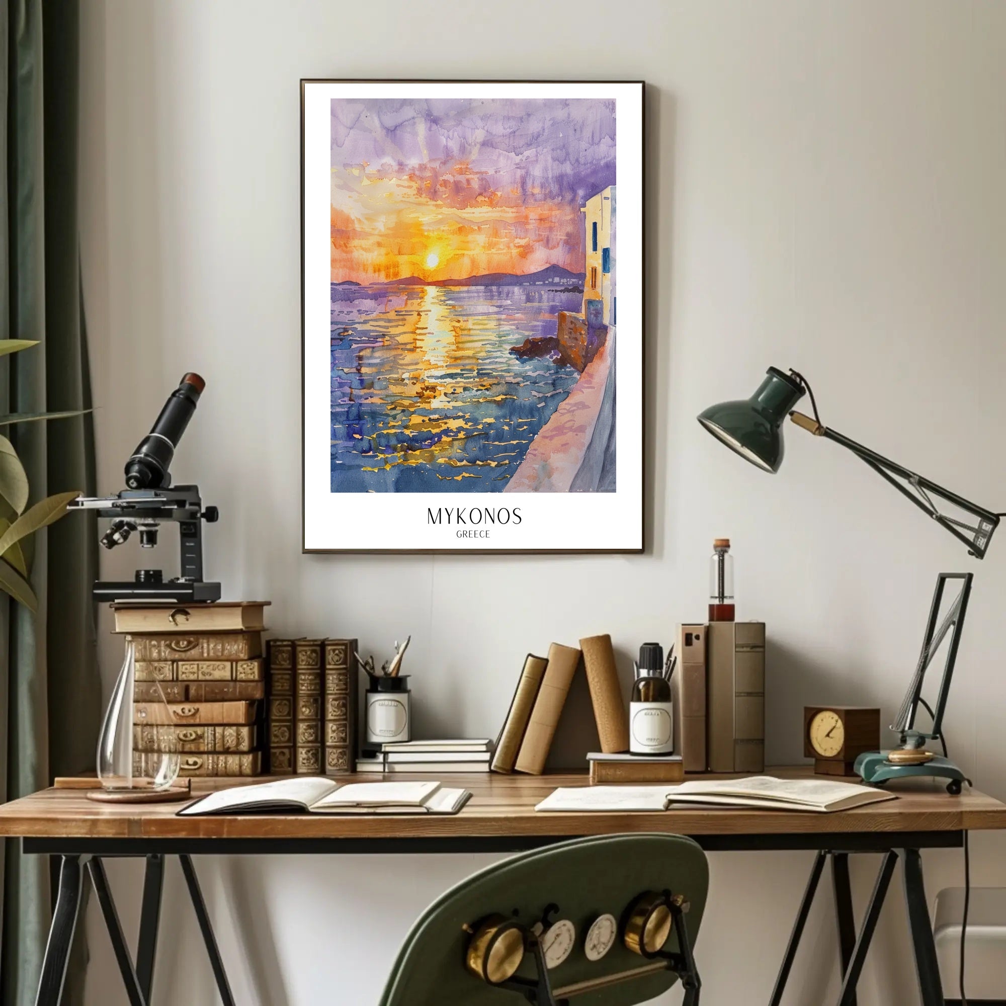 Mykonos Sunset Poster PosterGoat