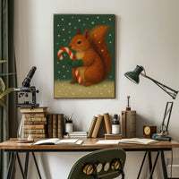 Festive Squirrel Delight Poster