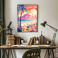 Copacabana Beach Rio de Janeiro Travel Poster