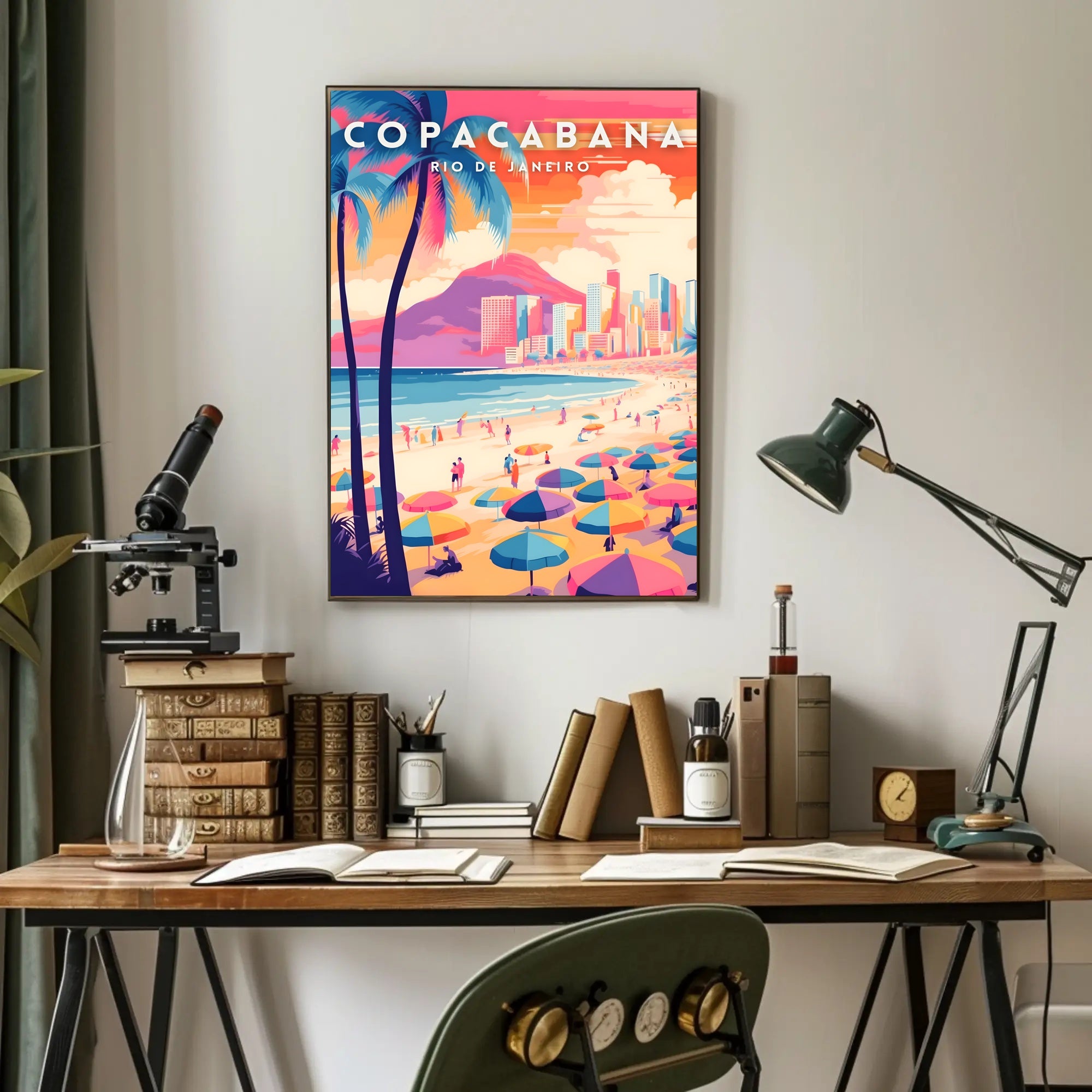 Copacabana Beach Rio de Janeiro Travel Poster