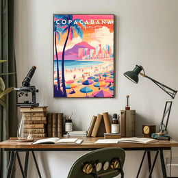 Copacabana Beach Rio de Janeiro Travel Poster