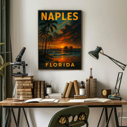 Naples Florida Sunset Poster Wall Art For Coastal Decor
