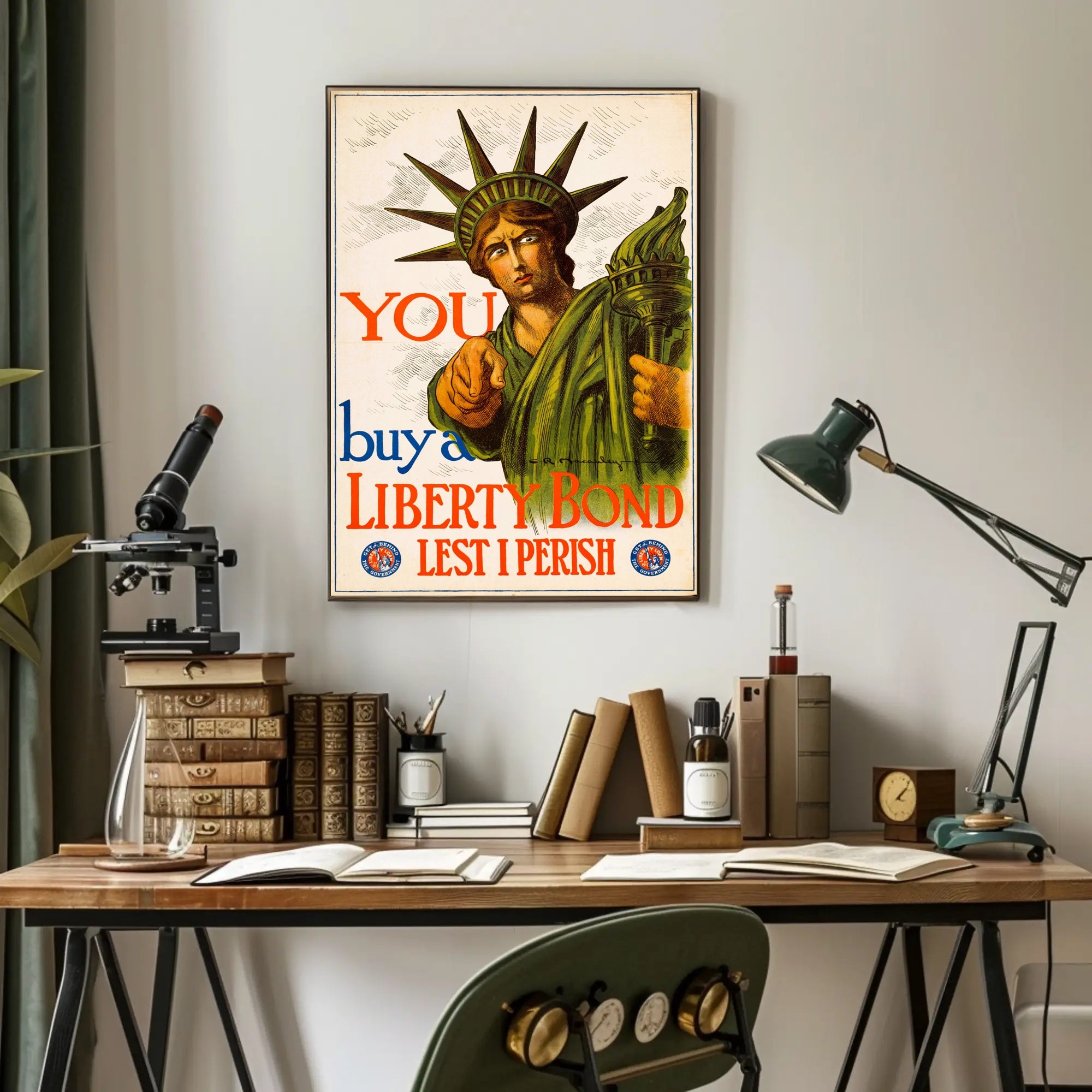 Vintage Statue of Liberty Propaganda Print Political or Propaganda Poster