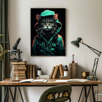 Anthropomorphic Cat Poster: Urban Fantasy Art Print