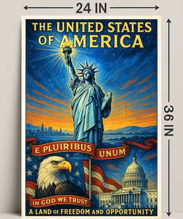 The United States of America Land of Freedom and Opportunity Poster PosterGoat