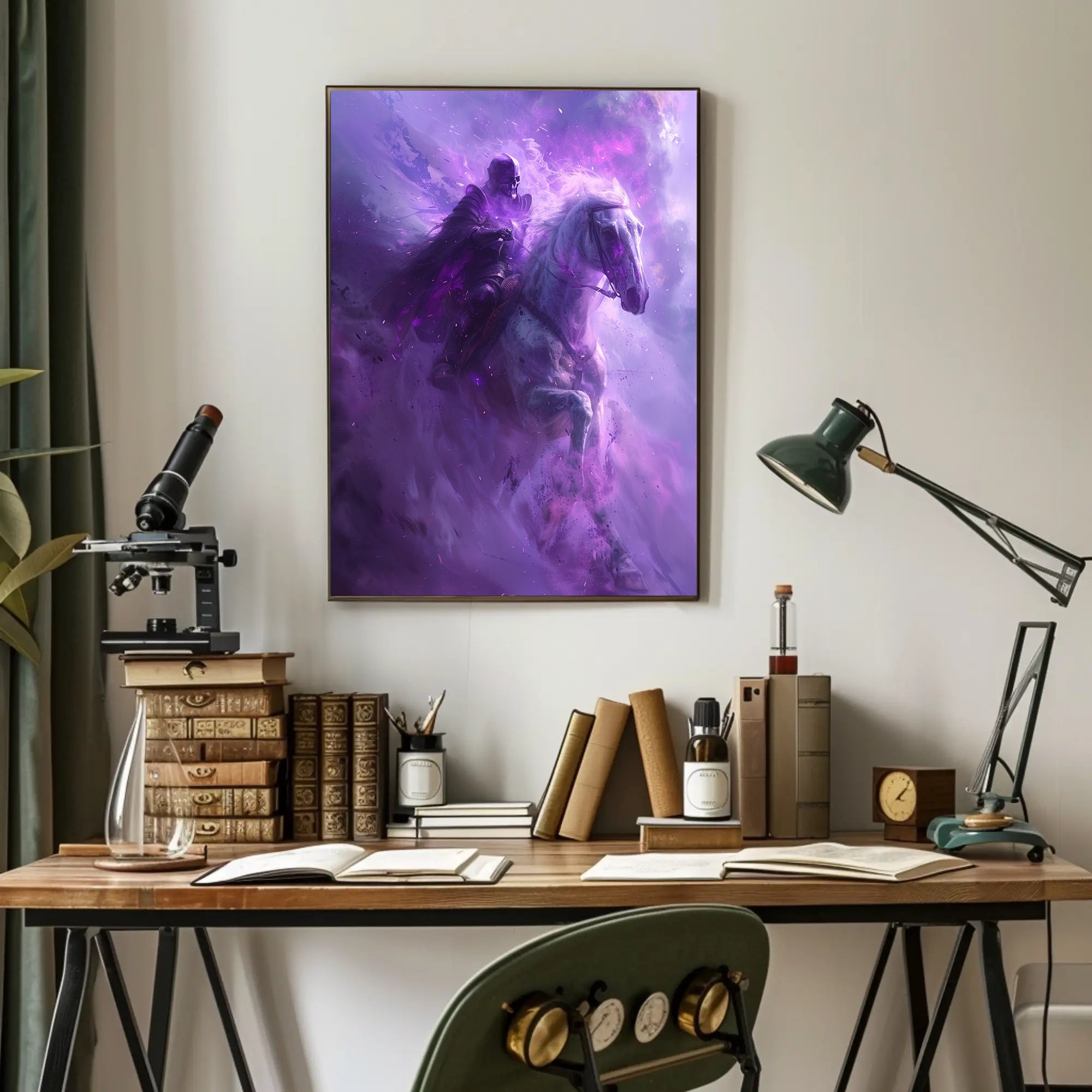Dark Rider On Spectral Horse Fantasy or Mythology Poster PosterGoat