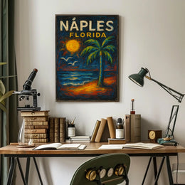 Naples Florida Poster Wall Art Coastal Beach Decor