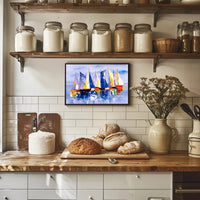Vibrant Sailing Vessels Poster