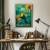 Travel Belize Vintage Adventure with Tropical Flair Travel Poster PosterGoat