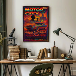 Motor City Where Steel Meets Soul Poster